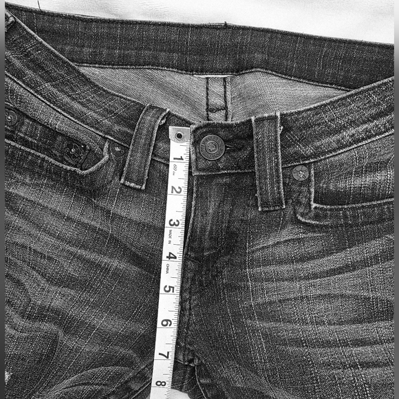 True Religion Skinny Jeans Low Rise Black Washed Distressed - Picture 10 of 11